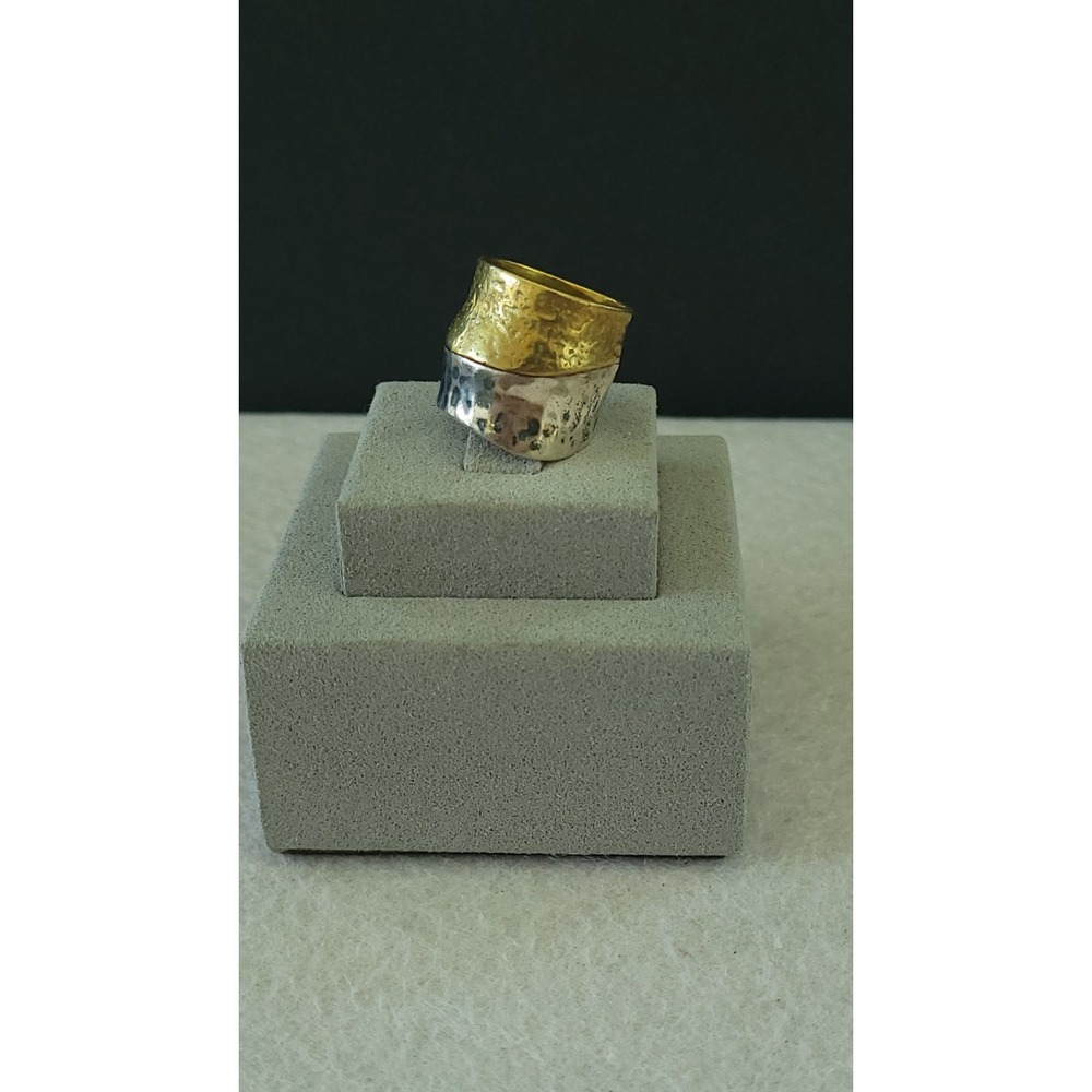 SILPADA Rain or Shine Ring R3134 Sterling Silver Brass Hammered Size 7 -- 8g - Picture 7 of 8